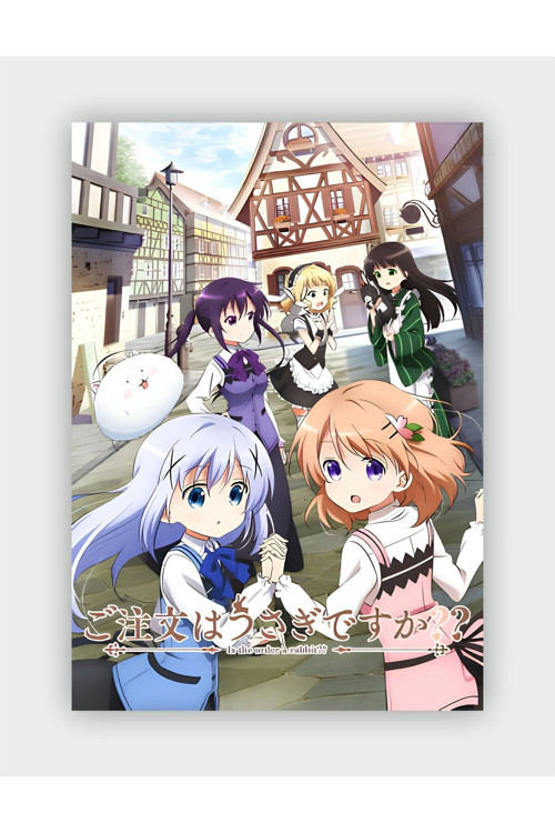 Gochuumon Wa Usagi Desu Ka? Anime Hd Manga Duvar Posteri - Kalın Kağıt - Çerçevesiz