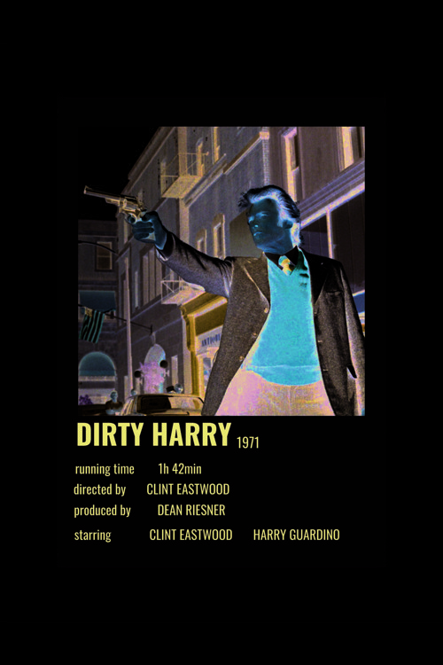 Dirty Harry Film Info Card Bilgi Kartı Duvar Posteri