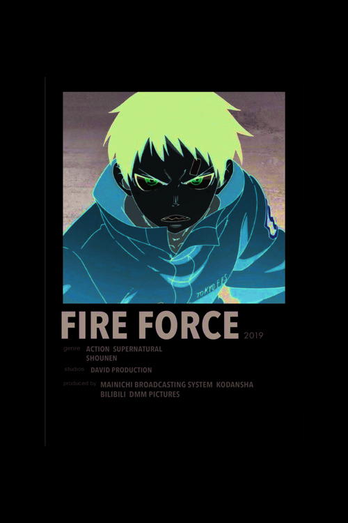 Fire Force Anime Info Card Bilgi Kartı Minimalist Poster