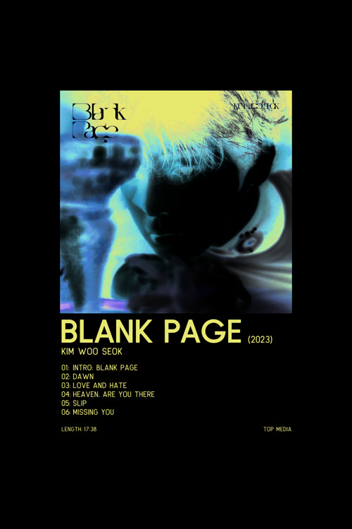 Kım Woo Seok Blank Page K-Pop Duvar Posteri - Duvar Dekoru - Kalın Kağıt - Çerçevesiz