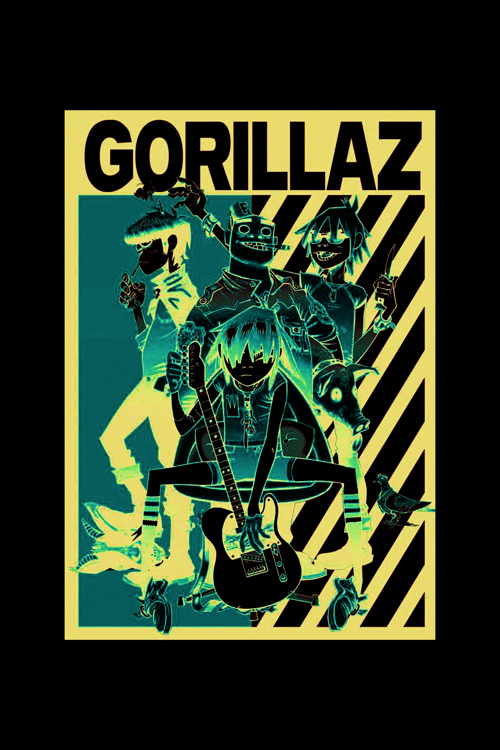 Gorıllaz Punk Rock Metal Duvar Posteri - Kalın Kağıt - Çerçevesiz