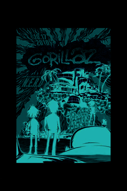 Gorillaz 10.17.2010 Rock Müzik Duvar Posteri - Kalın Kağıt - Çerçevesiz