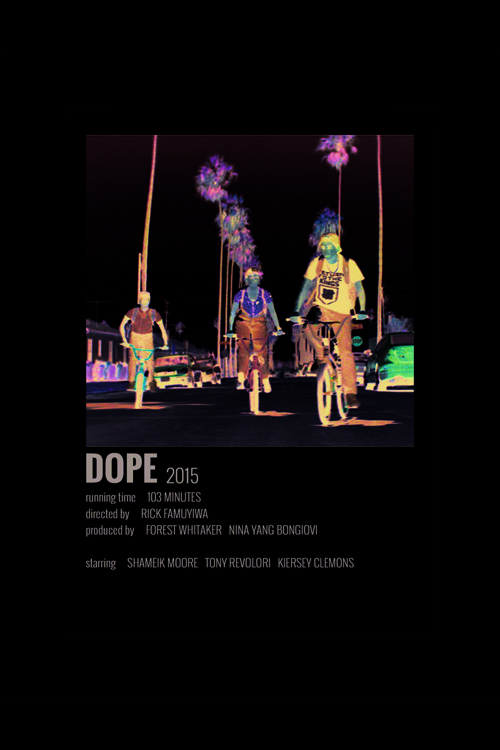Dope Film Info Card Bilgi Kartı Duvar Posteri