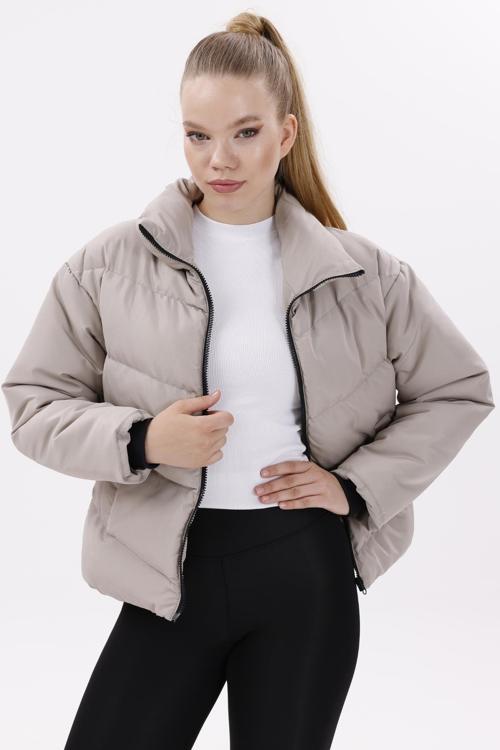 Kadın Dolgulu Puffer Mont - Yüksek Yaka, Suya dayanıklı