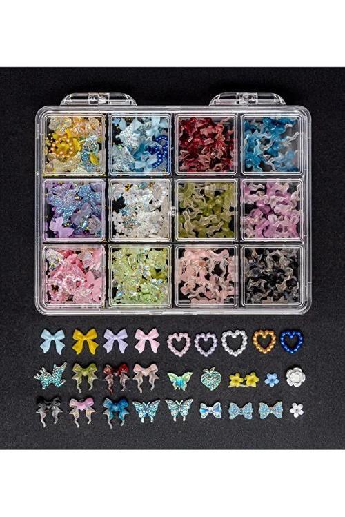Tırnak süsleme Protez Tırnak Nail Art Süsleme Charm 3D Karışık Desenli
