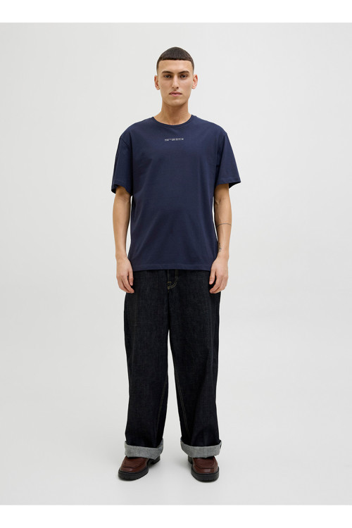 Bisiklet Yaka Lacivert Erkek T-Shirt 12271257_Jjjayce Tee Ss Crew Neck