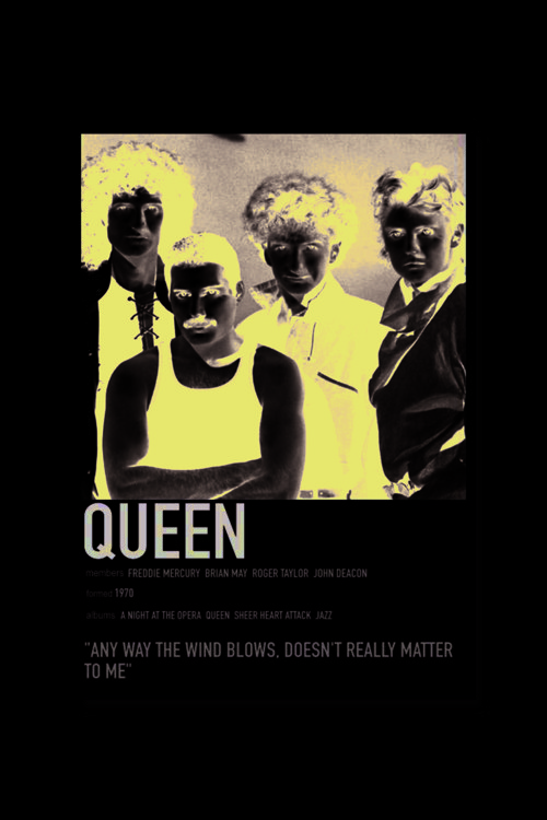 Queen Müzik Info Card Bilgi Kartı Duvar Posteri
