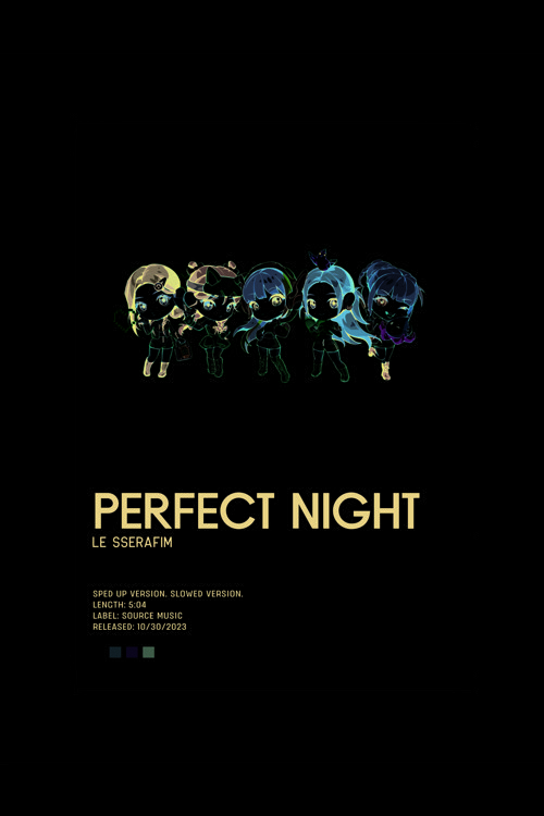 Le Sserafım Perfect Night K-Pop Duvar Posteri - Duvar Dekoru - Kalın Kağıt - Çerçevesiz