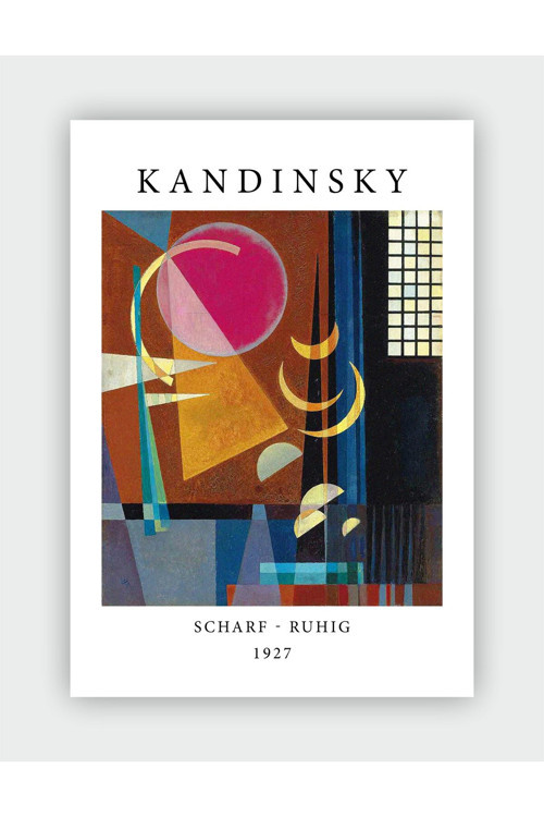Scharf - Ruhig 1927 Vasili Kandinski Duvar Posteri - Kalın Kağıt - Çerçevesiz
