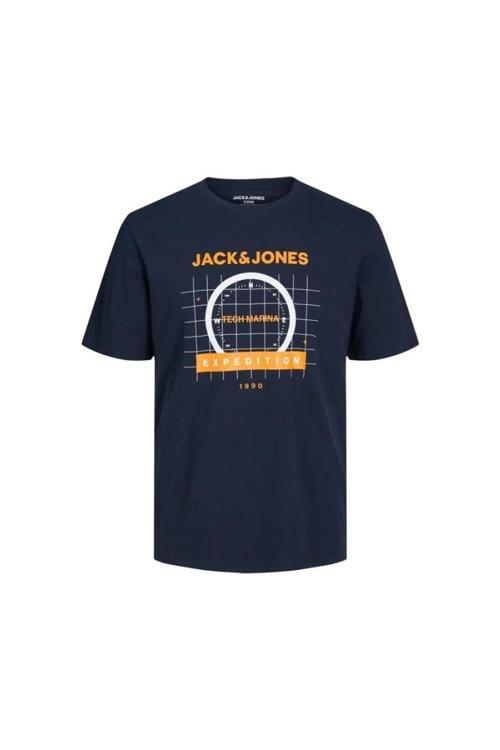 Erkek T-Shirt Lacivert 12238838 Jcoocean Tee Crew Neck Fst