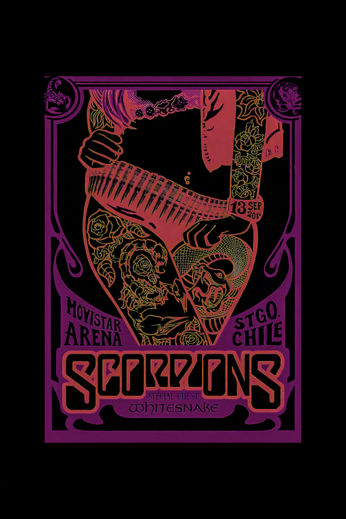 Scorpions Moyistar Arena Stgo Chile Rock Müzik Duvar Posteri - Kalın Kağıt - Çerçevesiz