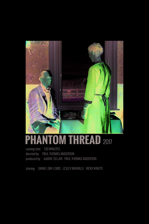 Phantom Thread Film Info Card Bilgi Kartı Duvar Posteri