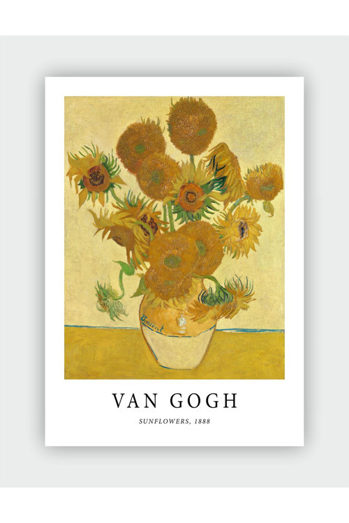 Sunflowers, 1888 Vincent Van Gogh Duvar Posteri - Kalın Kağıt - Çerçevesiz