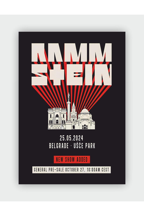 Rammstein Belgrade Concert 2024 Duvar Posteri - Kalın Kağıt - Çerçevesiz