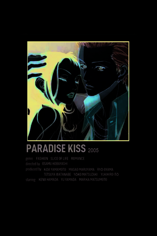 Paradise Kiss Anime Info Card Bilgi Kartı Minimalist Poster