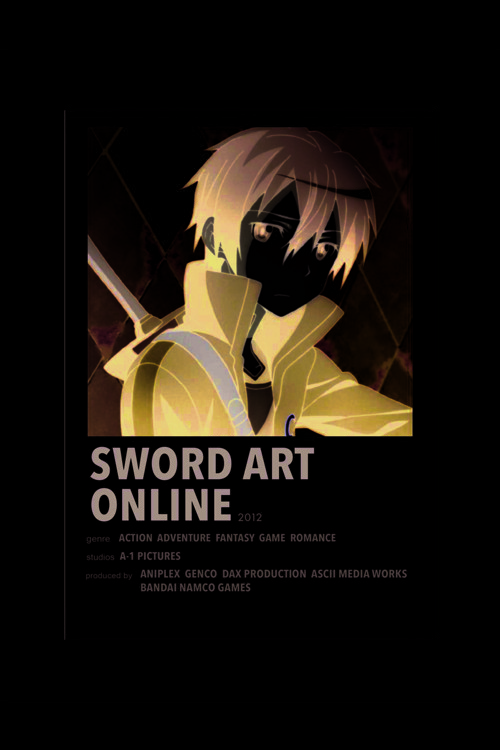 Sword Art Online Anime Info Card Bilgi Kartı Minimalist Poster