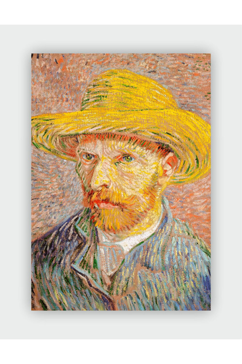 Self-Portrait With A Straw Hat 1887 Vincent Van Gogh Duvar Posteri - Kalın Kağıt - Çerçevesiz