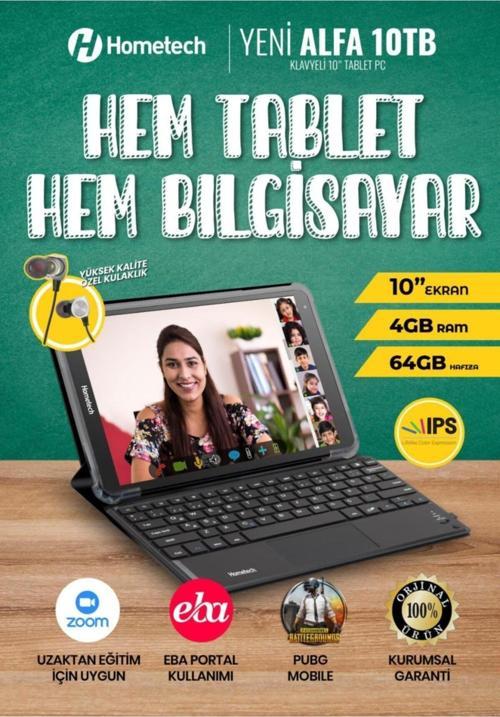 Alfa 10tb 4 Gb 64 Gb 10.1" Hem Bilgisayar Hem Tablet Klavyeli+kılıf Hediye