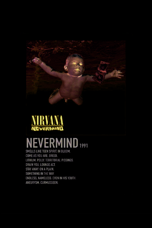 Nevermind Duvar Posteri - Duvar Dekoru - Kalın Kağıt - Çerçevesiz