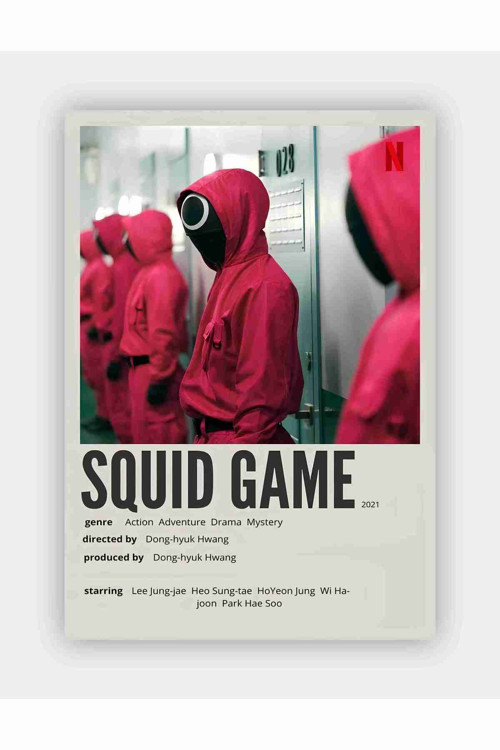 Squid Game Thriller Movie Kağıt Poster - Çerçevesiz