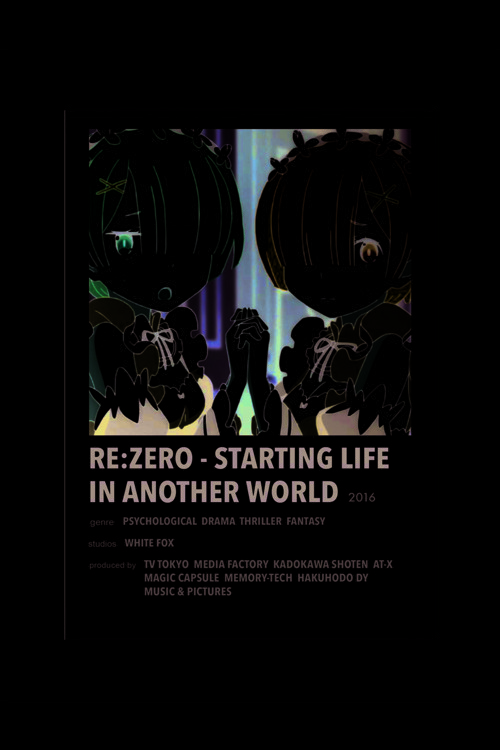 Re: Zero-Starting Life In Another World Anime Info Card Bilgi Kartı Minimalist Poster