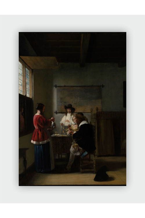 Pieter De Hooch, 1629 - 1684 Johannes Vermeer Duvar Posteri - Kalın Kağıt - Çerçevesiz