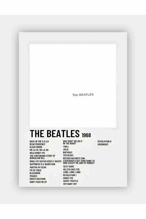 The Beatles (White) Müzik Kağıt Poster - Çerçevesiz