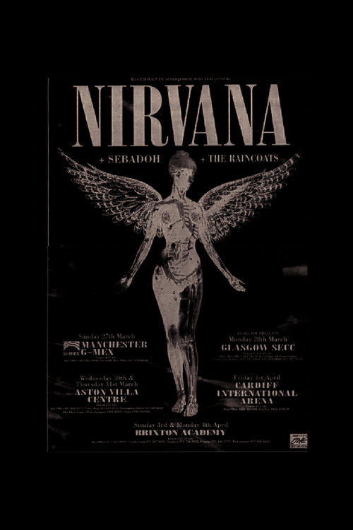 Nırvana +Sebadoh +The Raincoast Punk Rock Metal Duvar Posteri - Kalın Kağıt - Çerçevesiz