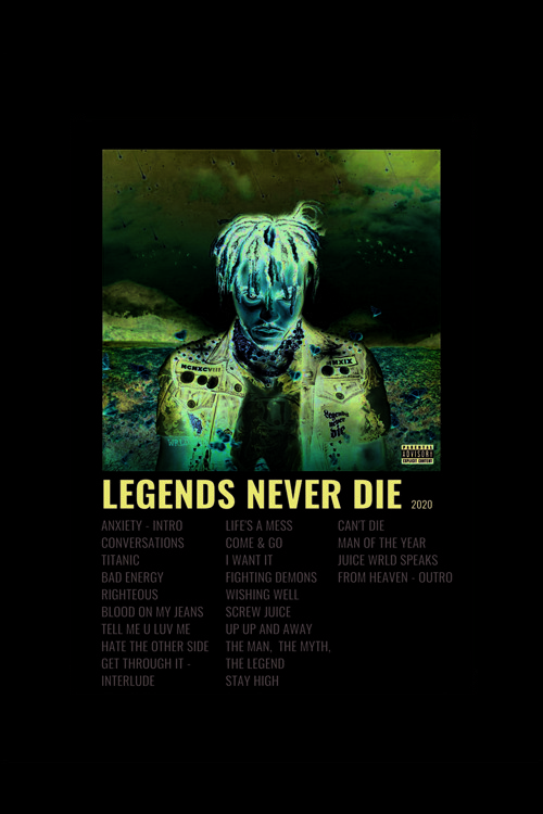 Legends Never Die Duvar Posteri - Duvar Dekoru - Kalın Kağıt - Çerçevesiz