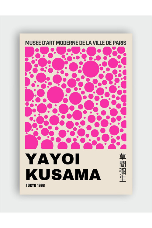Pink Dots Yayoi Kusama Duvar Posteri - Kalın Kağıt - Çerçevesiz