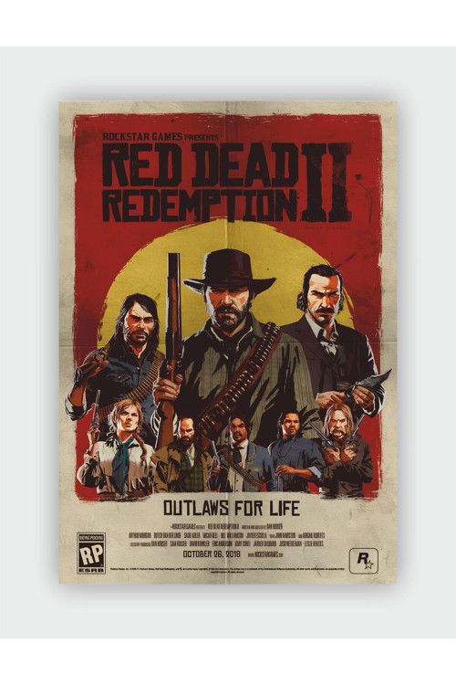 Red Dead Redemption 2 Game Duvar Posteri - Kalın Kağıt - Çerçevesiz