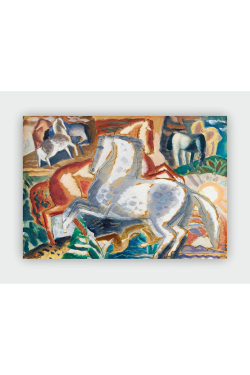 Leo Gastel Horses İn Landscape Expressionism Art Duvar Posteri - Kalın Kağıt - Çerçevesiz