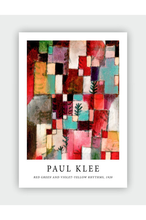 Red Green And Violet Yellow Rhythms ,1920 Paul Klee Duvar Posteri - Kalın Kağıt - Çerçevesiz