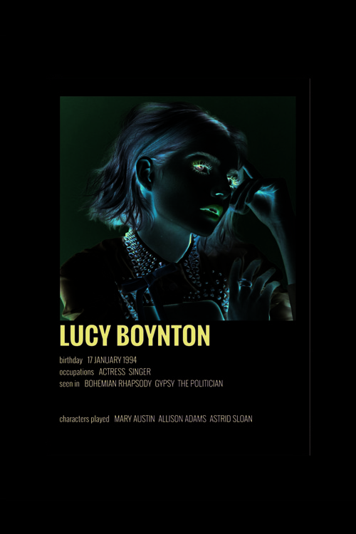 Lucy Boynton Film Info Card Bilgi Kartı Duvar Posteri