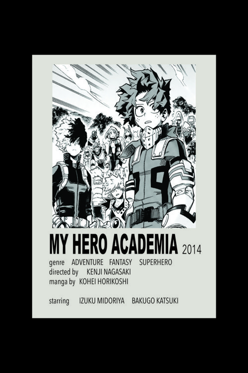 My Hero Academia Anime Info Card Bilgi Kartı Minimalist Poster