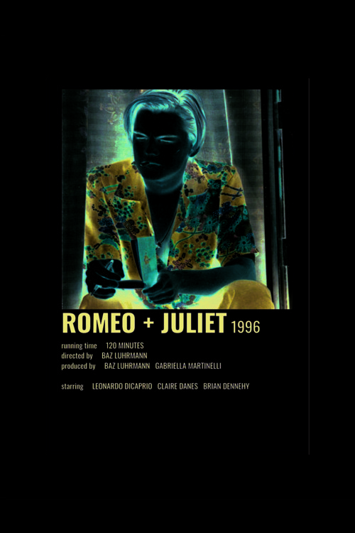 Romeo + Juliet Film Info Card Bilgi Kartı Duvar Posteri