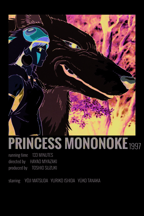 Princess Mononoke Film Info Card Bilgi Kartı Duvar Posteri