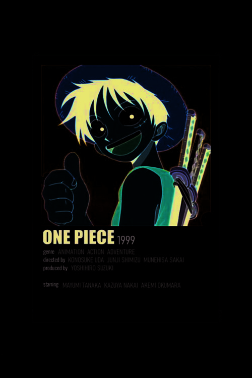 One Piece Anime Info Card Bilgi Kartı Minimalist Poster