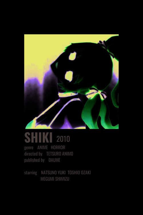 Shiki Anime Info Card Bilgi Kartı Minimalist Poster