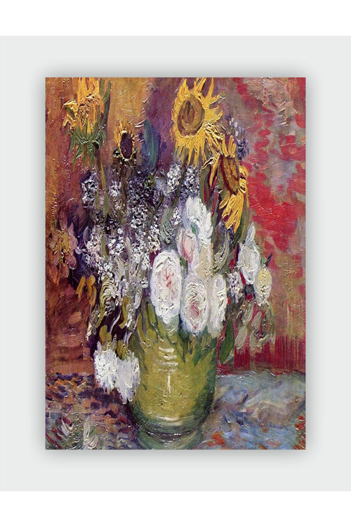Roses And Sunflowers Vincent Van Gogh Duvar Posteri - Kalın Kağıt - Çerçevesiz