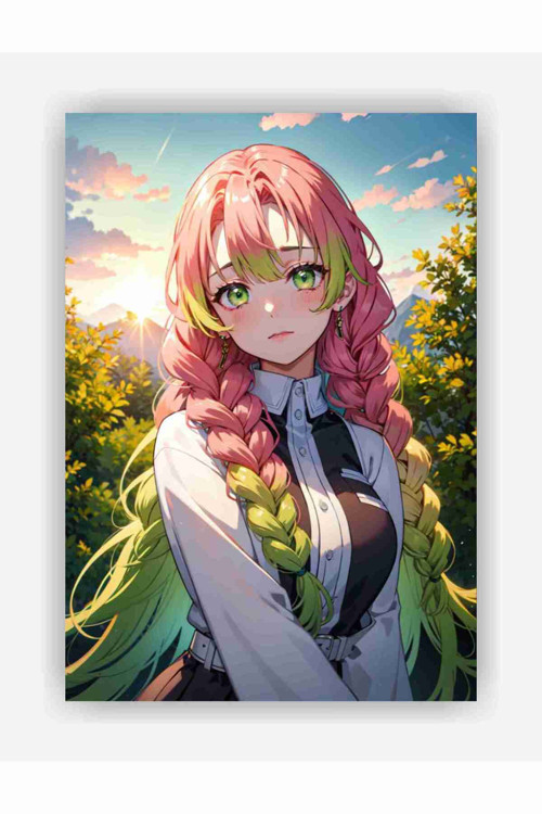 Mitsuri Kanroji - Demon Slayer Kimetsu No Yaiba Anime Duvar Posteri - Kalın Kağıt - Çerçevesiz