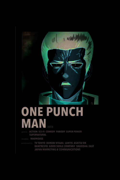 One Punch Man Anime Info Card Bilgi Kartı Minimalist Poster