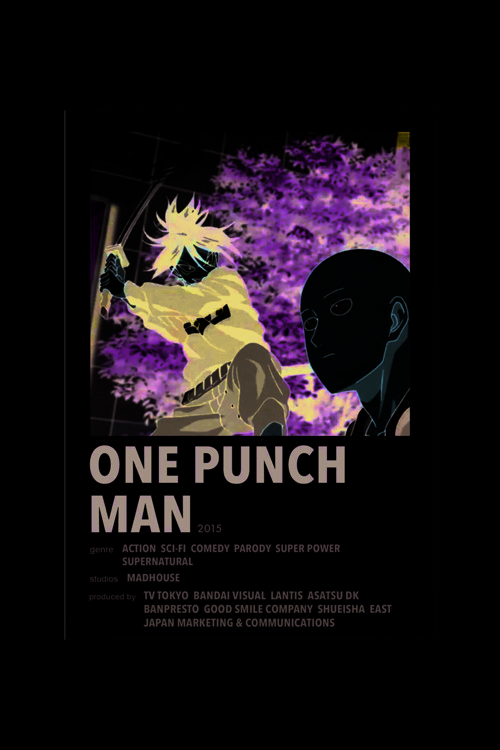 One Punch Man Anime Info Card Bilgi Kartı Minimalist Poster