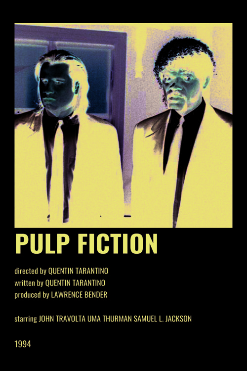 Pulp Fiction Film Info Card Bilgi Kartı Duvar Posteri