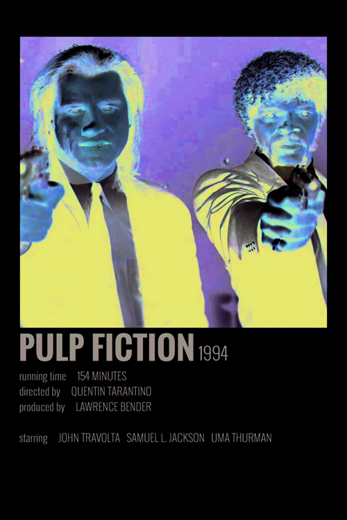 Pulp Fiction Film Info Card Bilgi Kartı Duvar Posteri
