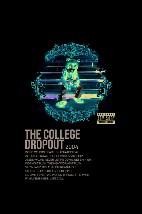 The Collage Dropout Duvar Posteri - Duvar Dekoru - Kalın Kağıt - Çerçevesiz