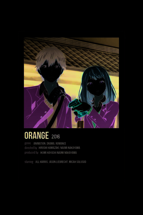 Orange Anime Info Card Bilgi Kartı Minimalist Poster