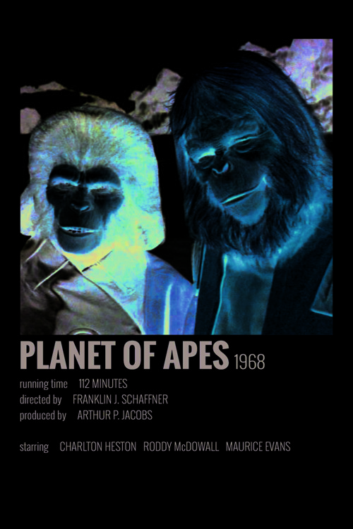 Planet Of Apes Film Info Card Bilgi Kartı Duvar Posteri
