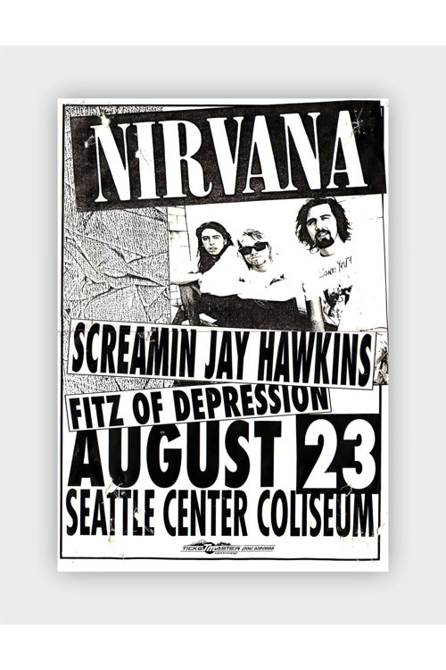 Nirvana Screamin Jay Hawkins Vintage Duvar Posteri - Duvar Dekoru - Kalın Kağıt - Çerçevesiz