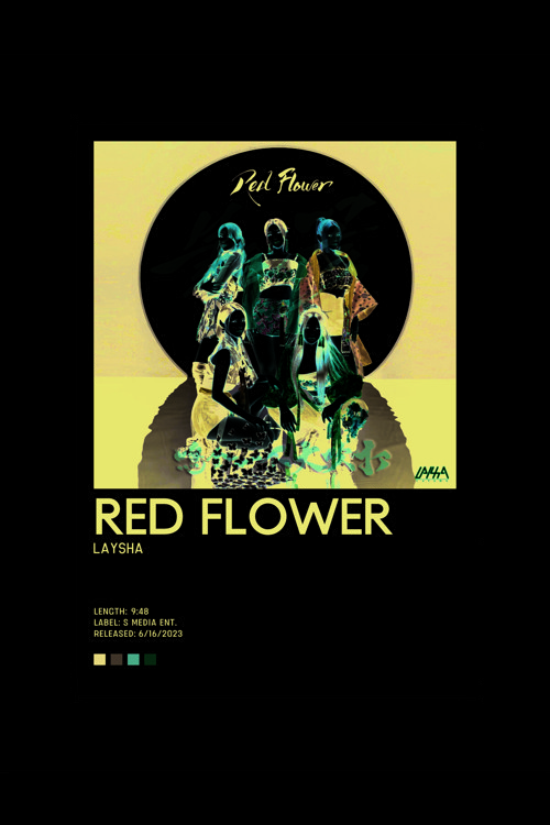 Laysha Red Flower K-Pop Duvar Posteri - Duvar Dekoru - Kalın Kağıt - Çerçevesiz